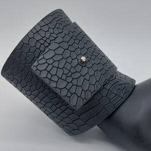 Black Textured Cuff Bracelet